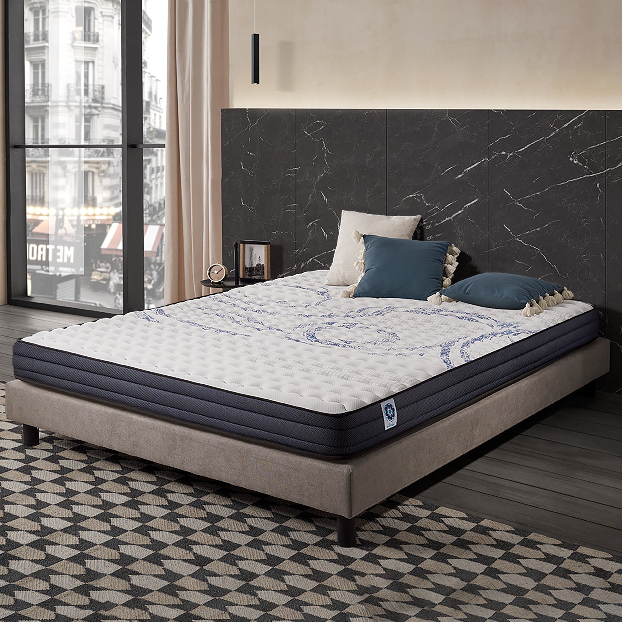Pack 2 Colchones Perfectsleep 90x190 cm - Espuma viscoelástica HR - Blue Latex - Espesor 15 cm - 7 Zonas - Transpirable - Hipoalergénico - 2