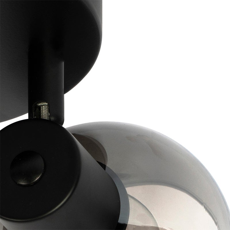 Plafonnier spot noir avec verre fumé 3 lumières - Vidro - 5