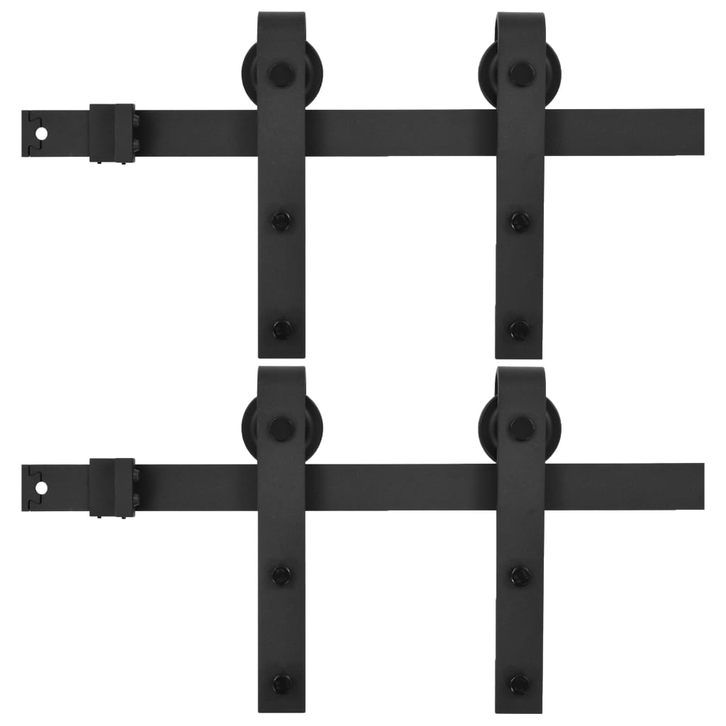 Kits de fixation pour porte coulissante 2 pcs 200 cm Acier Noir Leroy — free download