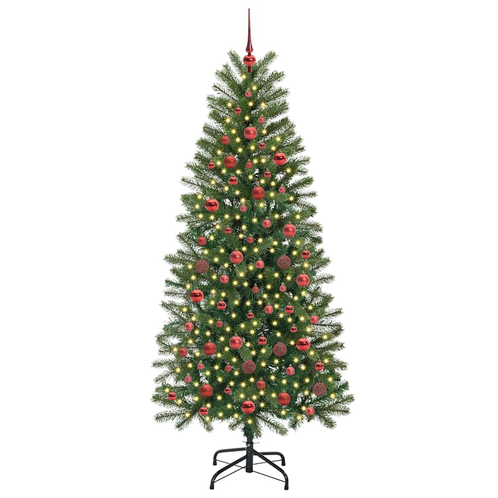 Sapin de Noël | Arbre de Noël artificiel avec 300 LED Vert 180 cm PE et PVC - 3