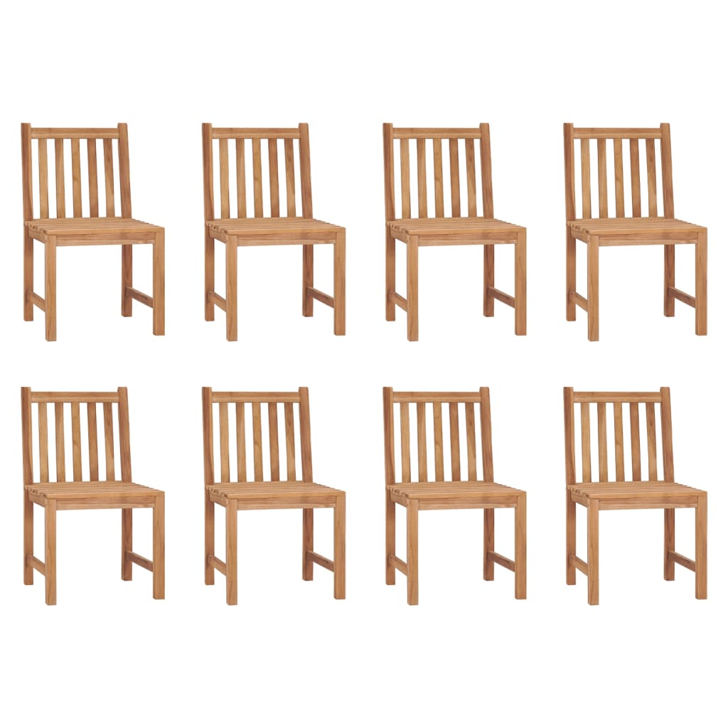Chaises de jardin 8 pcs avec coussins Bois de teck massif 23 - 2