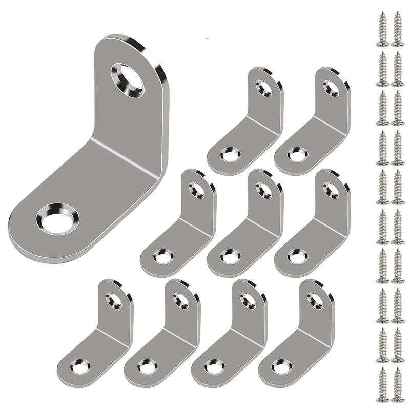 10 Pack Stainless Steel Angle Brackets, Square Edge Angle Brackets ...