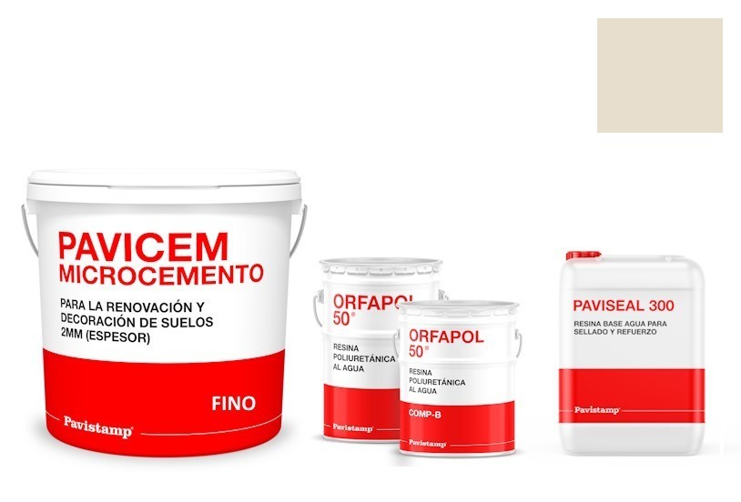 Kit microcemento 8 m2 monocomponente para paredes de yeso o pladur - poliuretano brillo-blanco 03