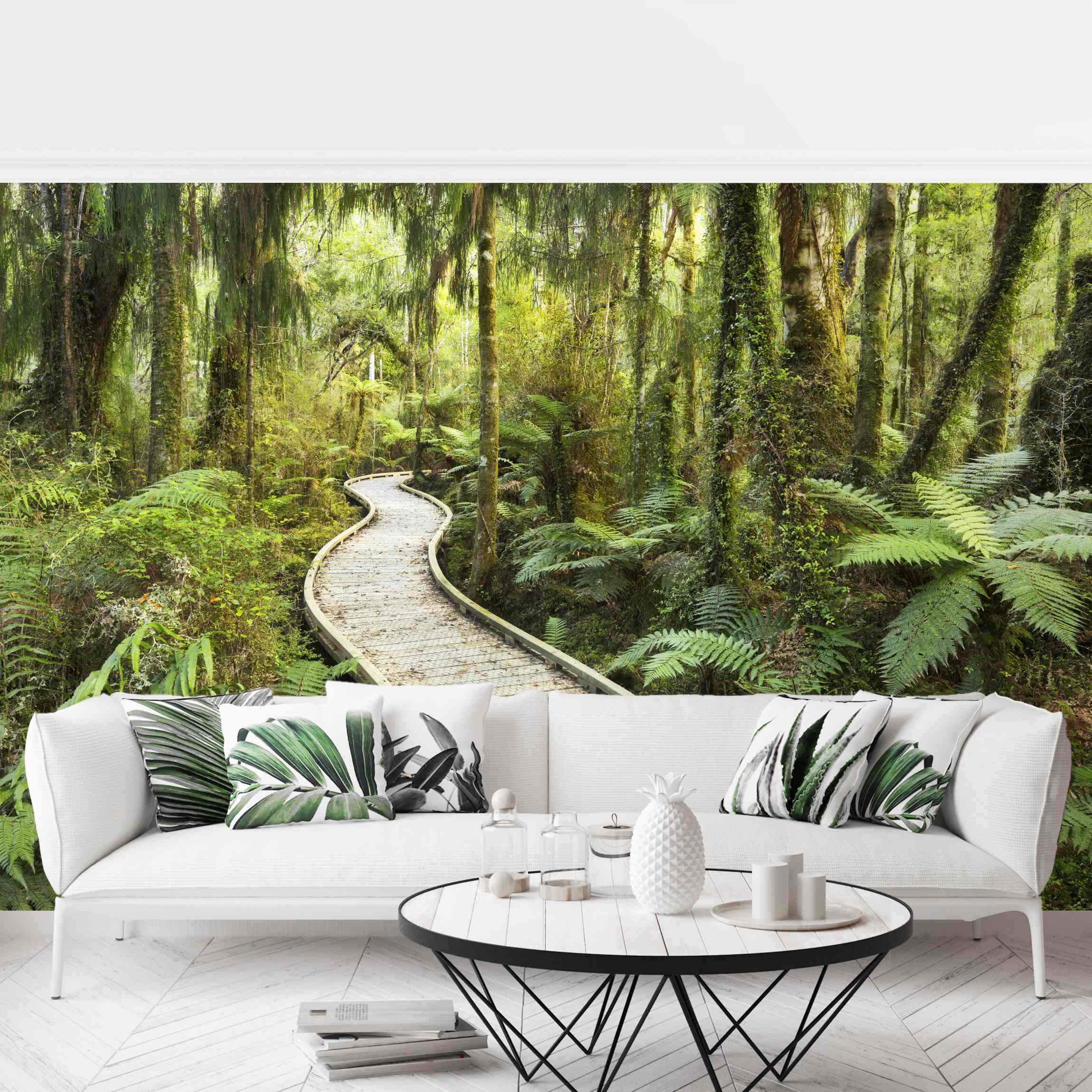 Papel pintado fotomural 3d bosque naturaleza selva 91 - salón dormitorio cocina pasillo - tnt 384 x 255 cm adhesivo