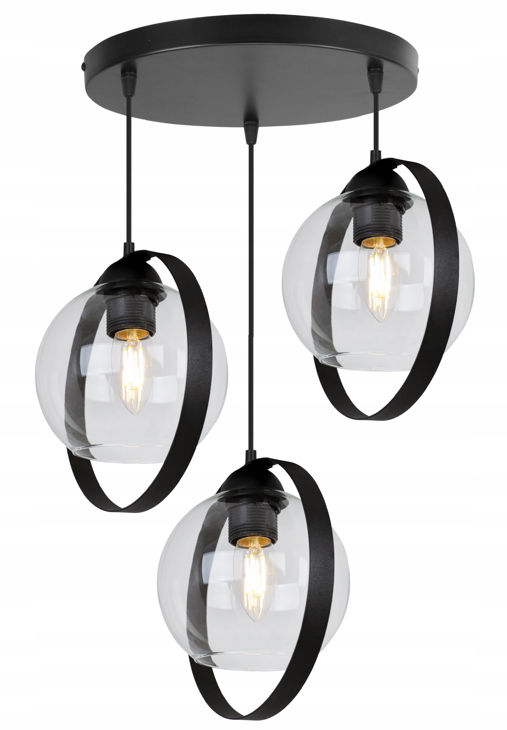 Lampa sufitowa wisząca Ring Haga modern 3xE27 abażur pierścień transparentny Light Home LH