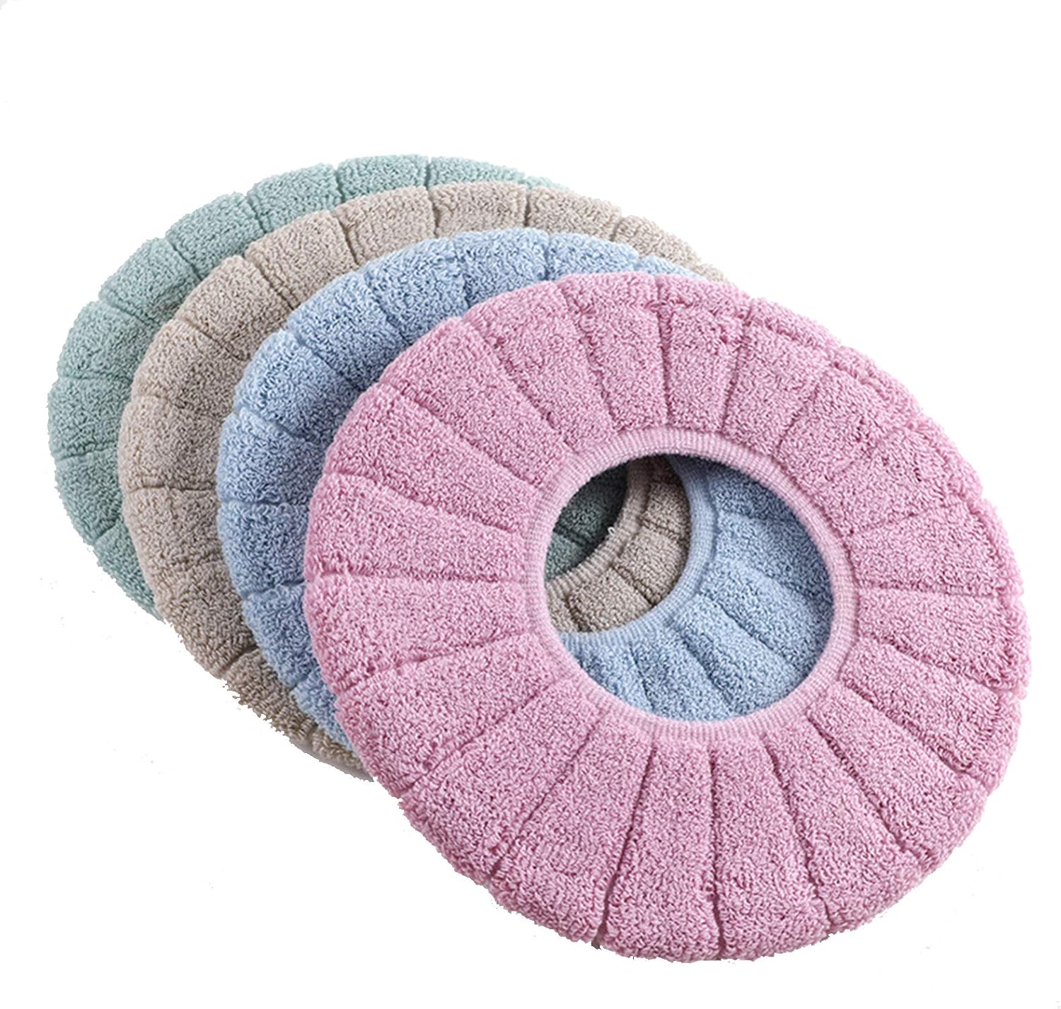 Zestaw 4 składanych desek sedesowych w kolorze różowym/niebieskim/beżowym/zielonym (31 x 31 x 1 cm), miękkich i zmywalnych, odpowiednich do większości