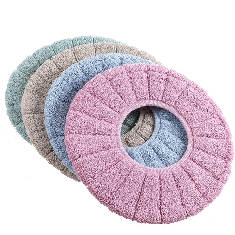 Zestaw 4 składanych desek sedesowych w kolorze różowym/niebieskim/beżowym/zielonym (31 x 31 x 1 cm), miękkich i zmywalnych, odpowiednich do większości