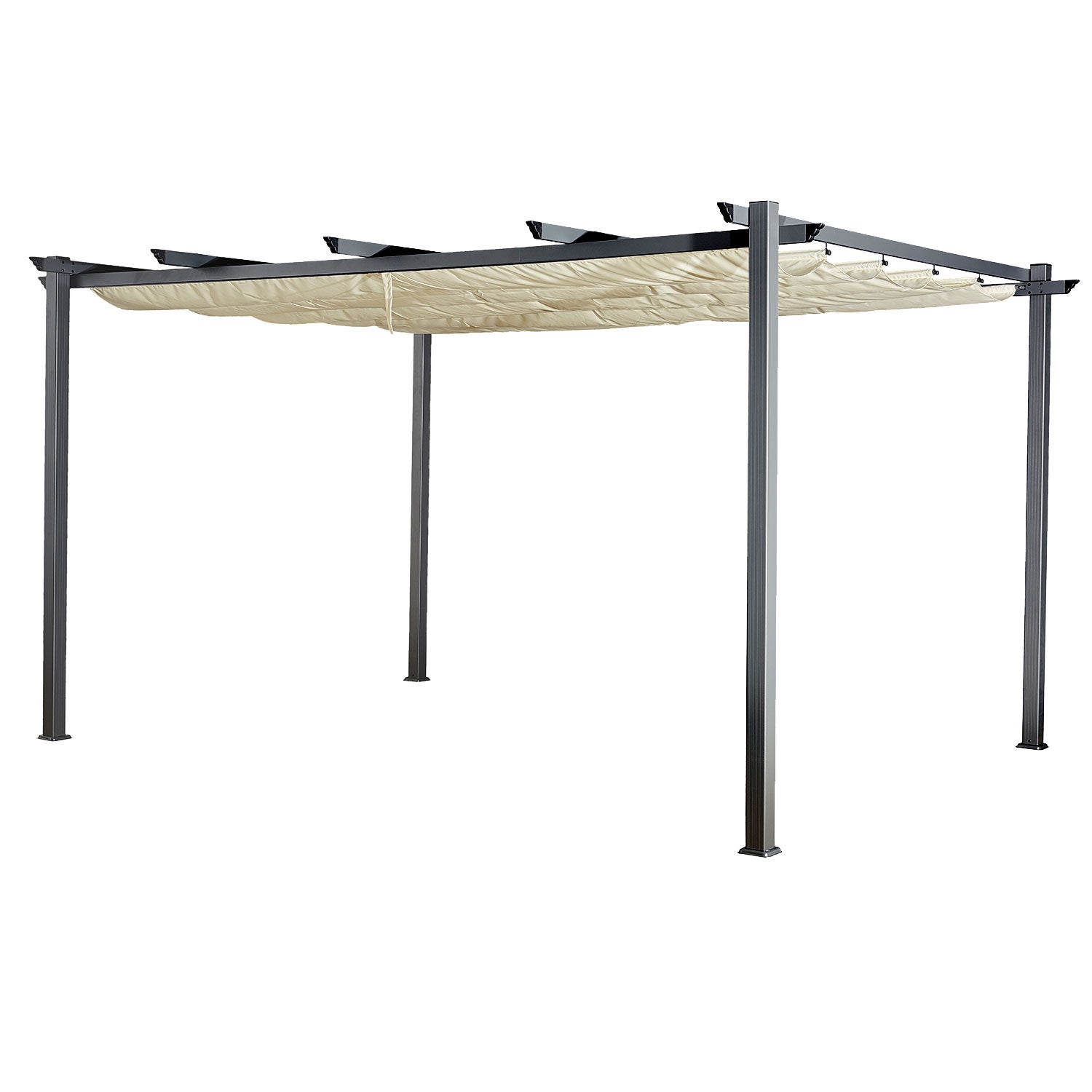 Pergola wolnostojąca 3 × 4 m CASSIS beżowa - konstrukcja aluminiowa