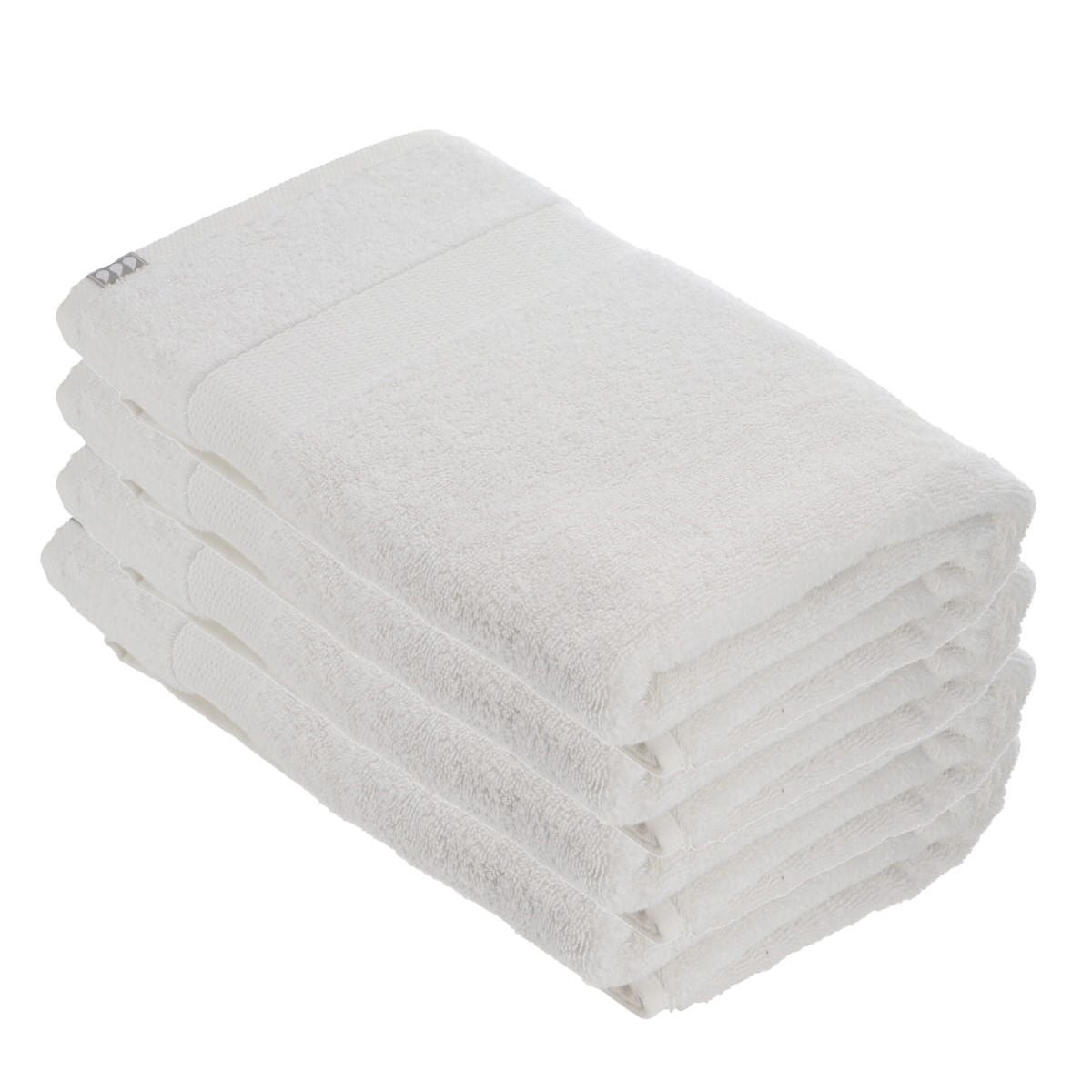 Lot De 4 Draps De Bain Jumbo Extra-grands En Coton égyptien 500 G/m² - Très Doux Et Super Absorbant, Blanc, 90x140 Cm