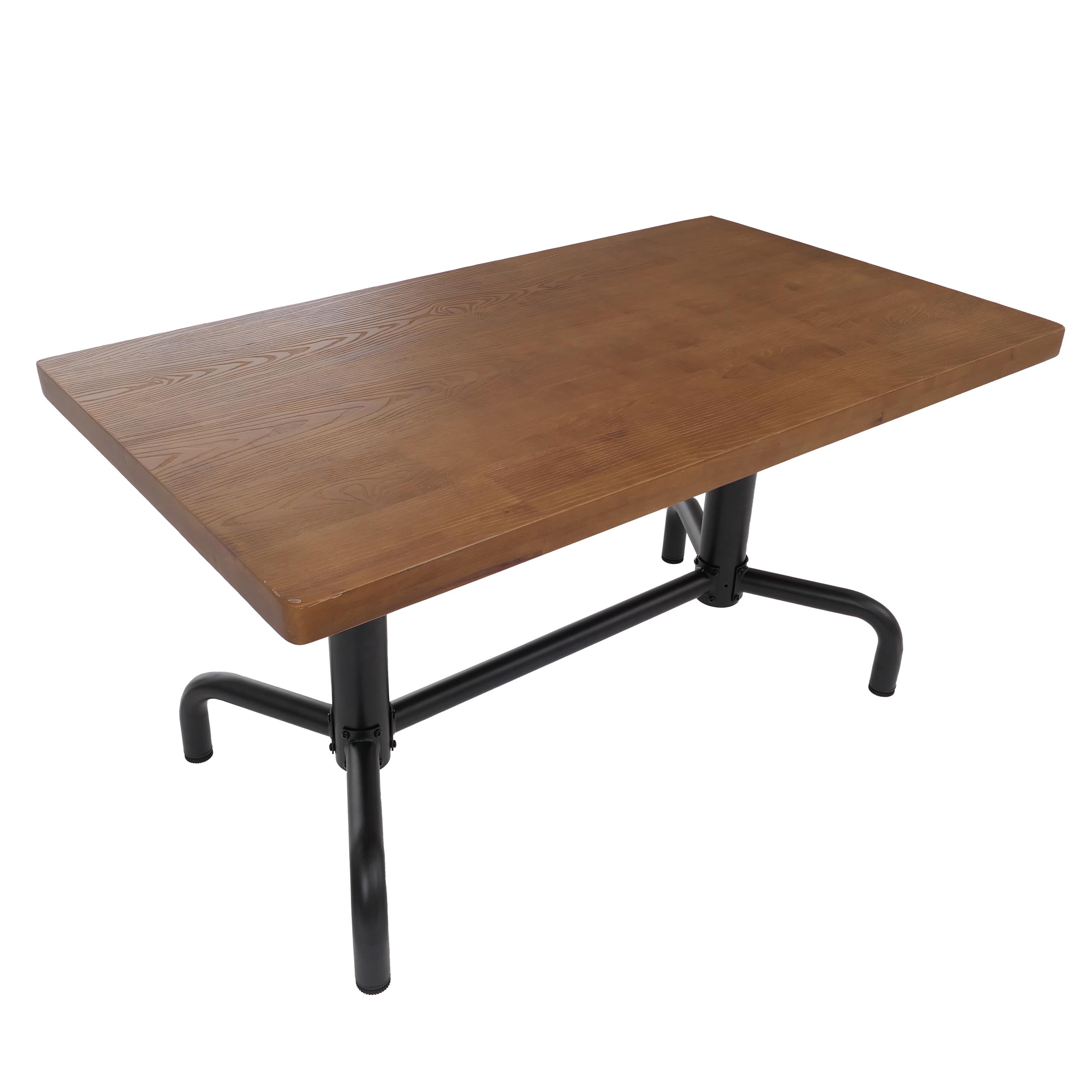 Stół do jadalni HWC-P31, stół do jadalni, industrialny, drewniany, 140 x 80 cm ~ naturalny, czarna rama