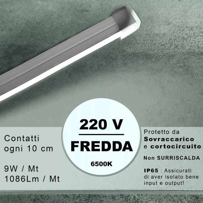 Striscia LED Bianca 220V 2835 SMD 120 LED/m Dimerabile 0,5-30m Striscia LED Bianca 220V 2835 SMD 120 LED/m Dimerabile 0,5-30m
