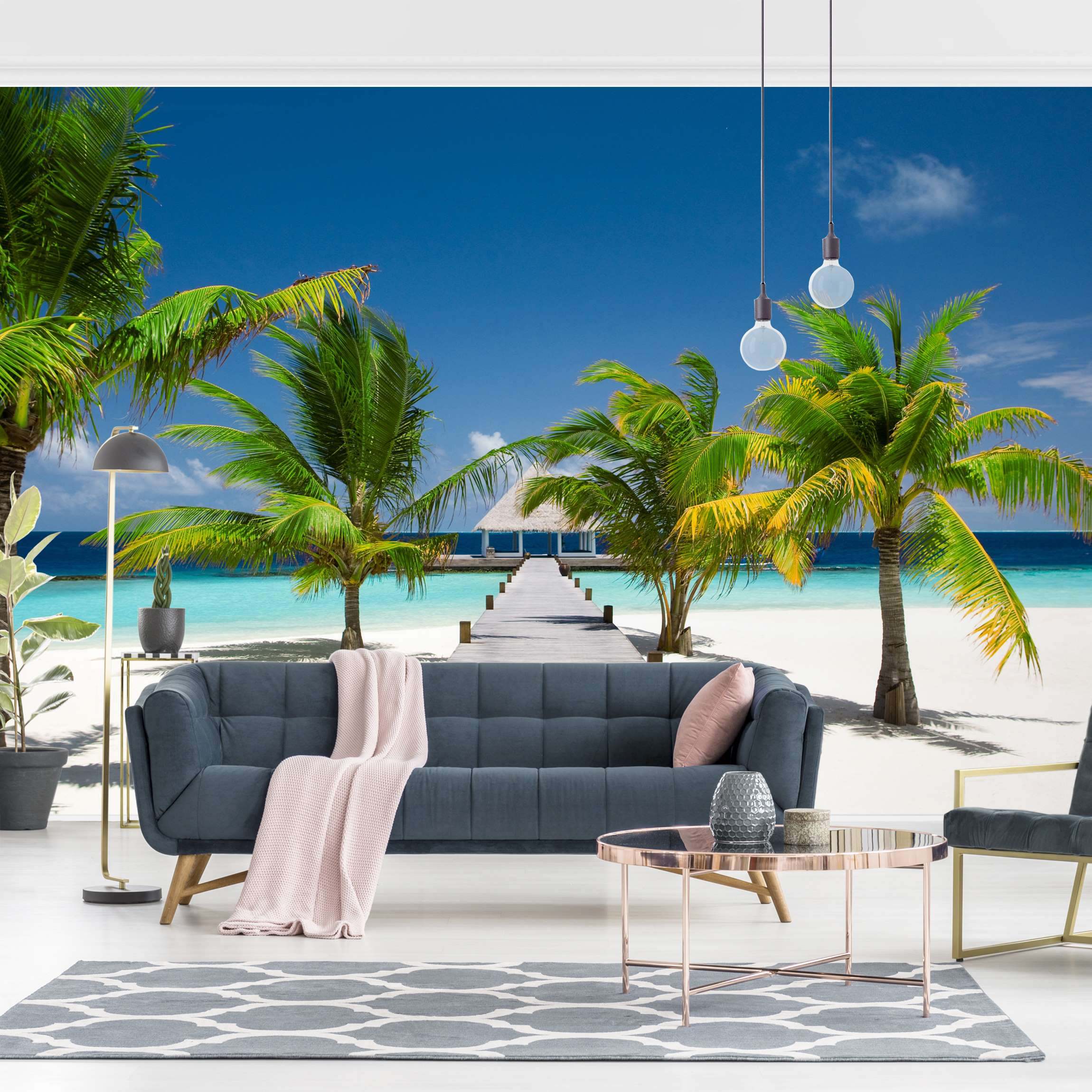 Papel pintado fotomural tropical naturaleza playa 28 - salón dormitorio cocina pasillo - tnt 288 x 190 cm smart