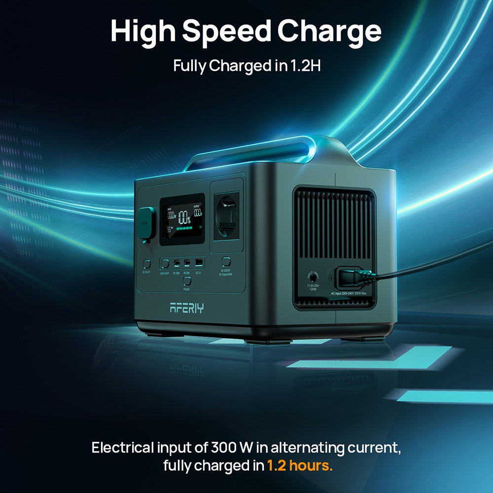 Station d'Énergie Portable AFERIY P040 400W, 256Wh LiFePO4, 5 Sorties, Charge Complète 1.2H - Prise EU - 6