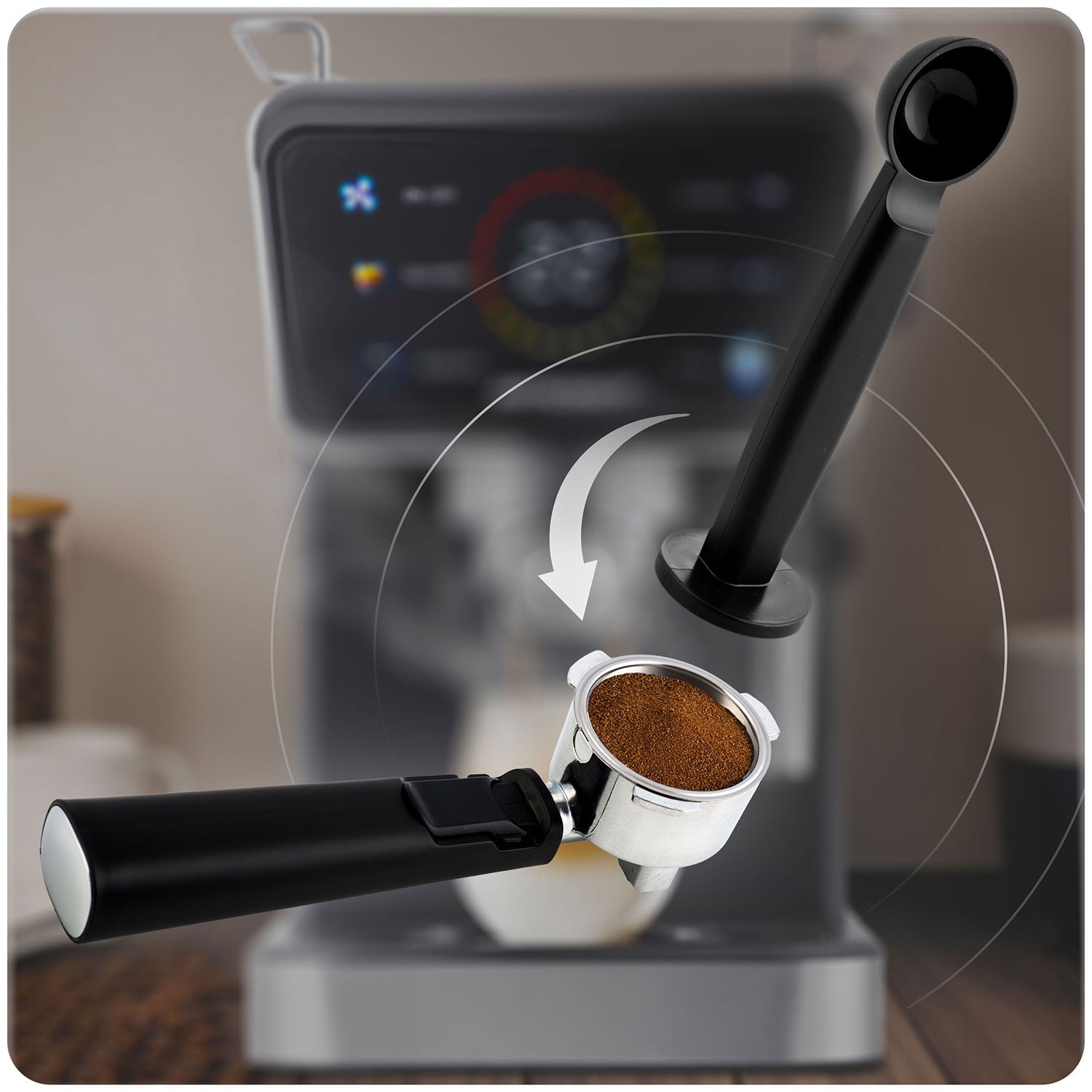 Ekspres do kawy ciśnieniowy kolbowy ze spieniaczem BD-771 czarny Berdsen - 4