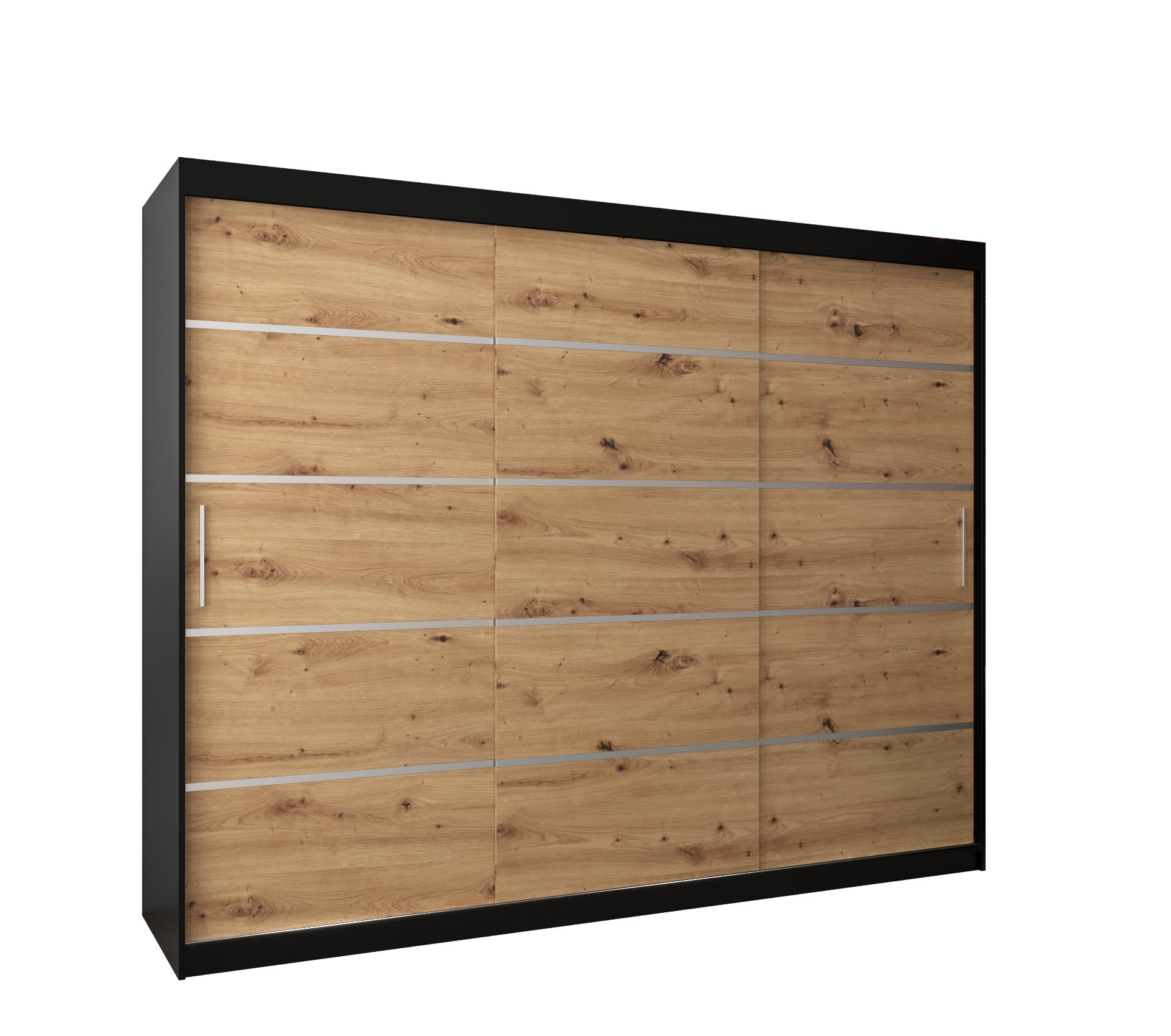 Szafa przesuwna garderoba Verona 1 250 x 62 x 200 cm Czarny + Artisan - Abiks Meble