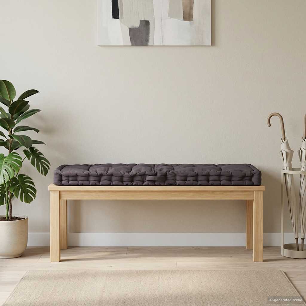 Coussin de plancher de palette Coton 120x40x7 cm Anthracite vidaXL - 5
