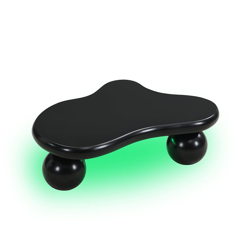 Stolik kuchenny w stylu chmury z LED - czarny, MDF, 95x62,5x32 cm - 9