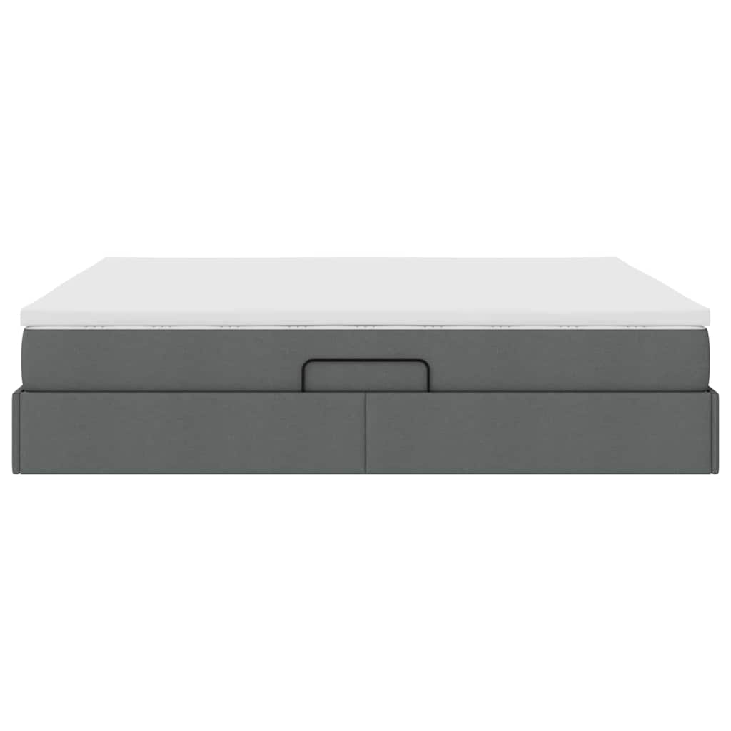 Lit avec rangement et matelas en polyester gris foncé, pour la chambre, 180 × 200 cm - 9