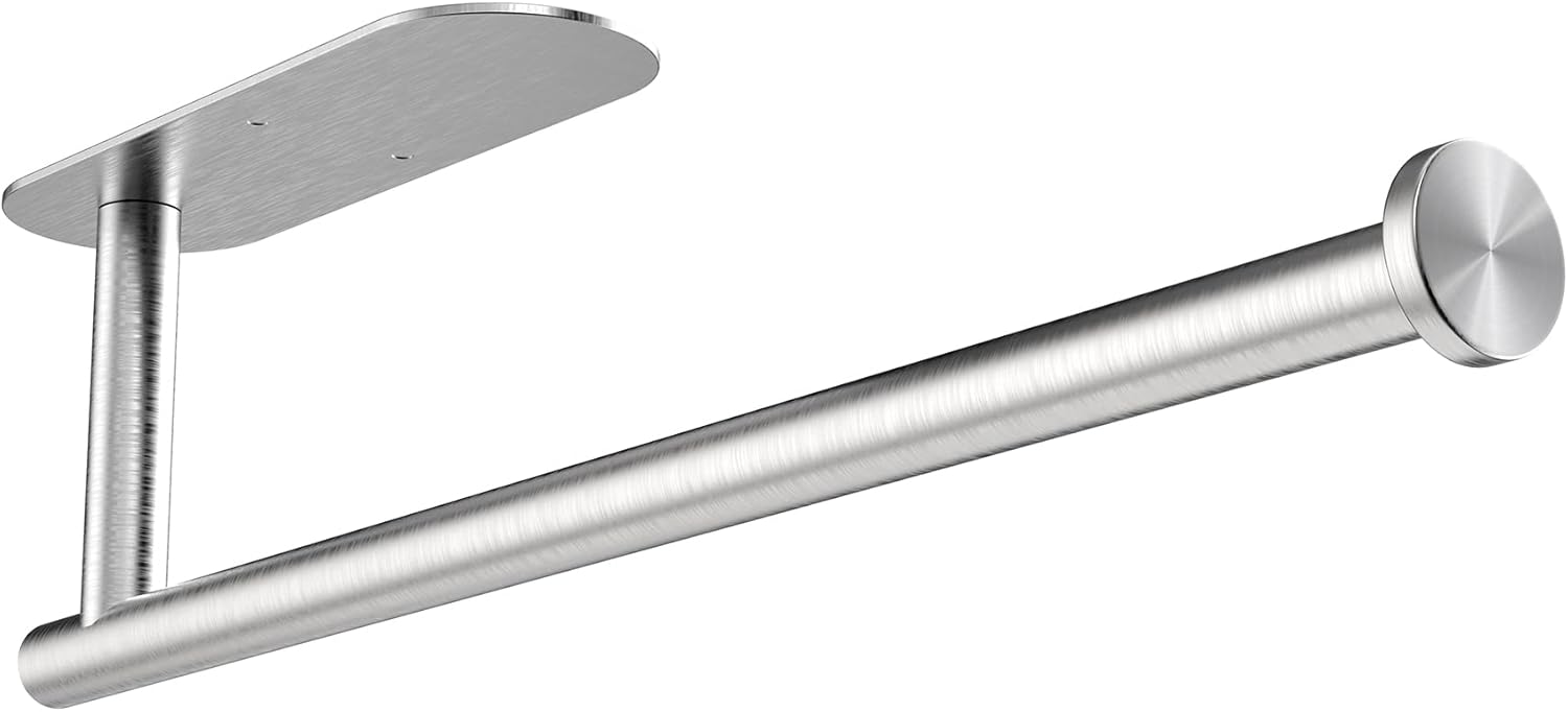 Samoprzylepny uchwyt na ręczniki papierowe, ścienny uchwyt na ręczniki papierowe, uchwyt na ręczniki papierowe w rolce, stal nierdzewna, srebrny