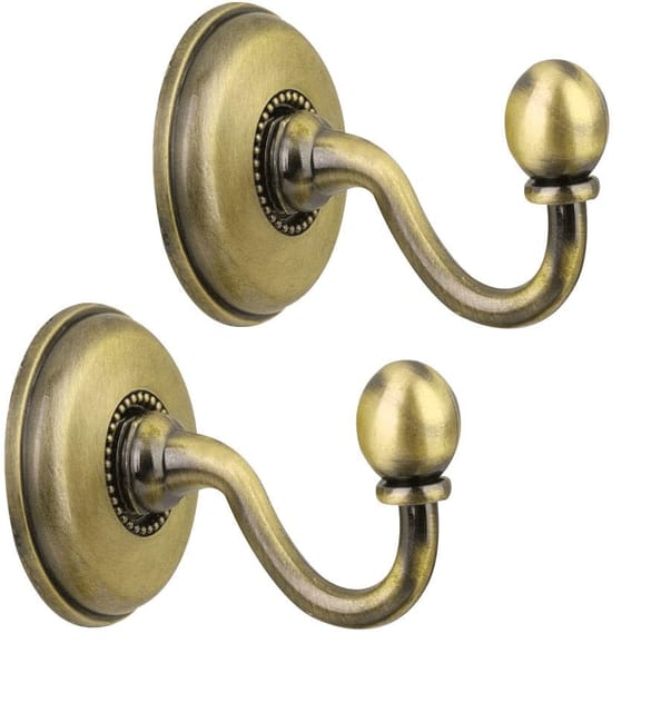 2 Ganci Fermatenda A U Bianco Da Parete In Metallo Per Tende E Accessori, Con Viti, Eleganti E Multiuso