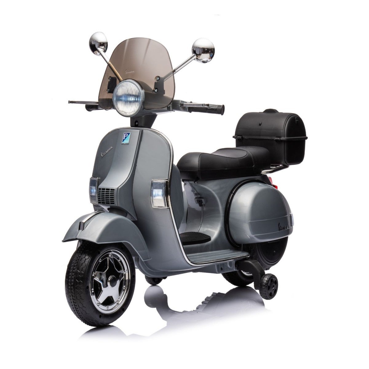 Moto Elettrica per Bambini Piaggio Vespa PX 150 Grigio Batteria 12