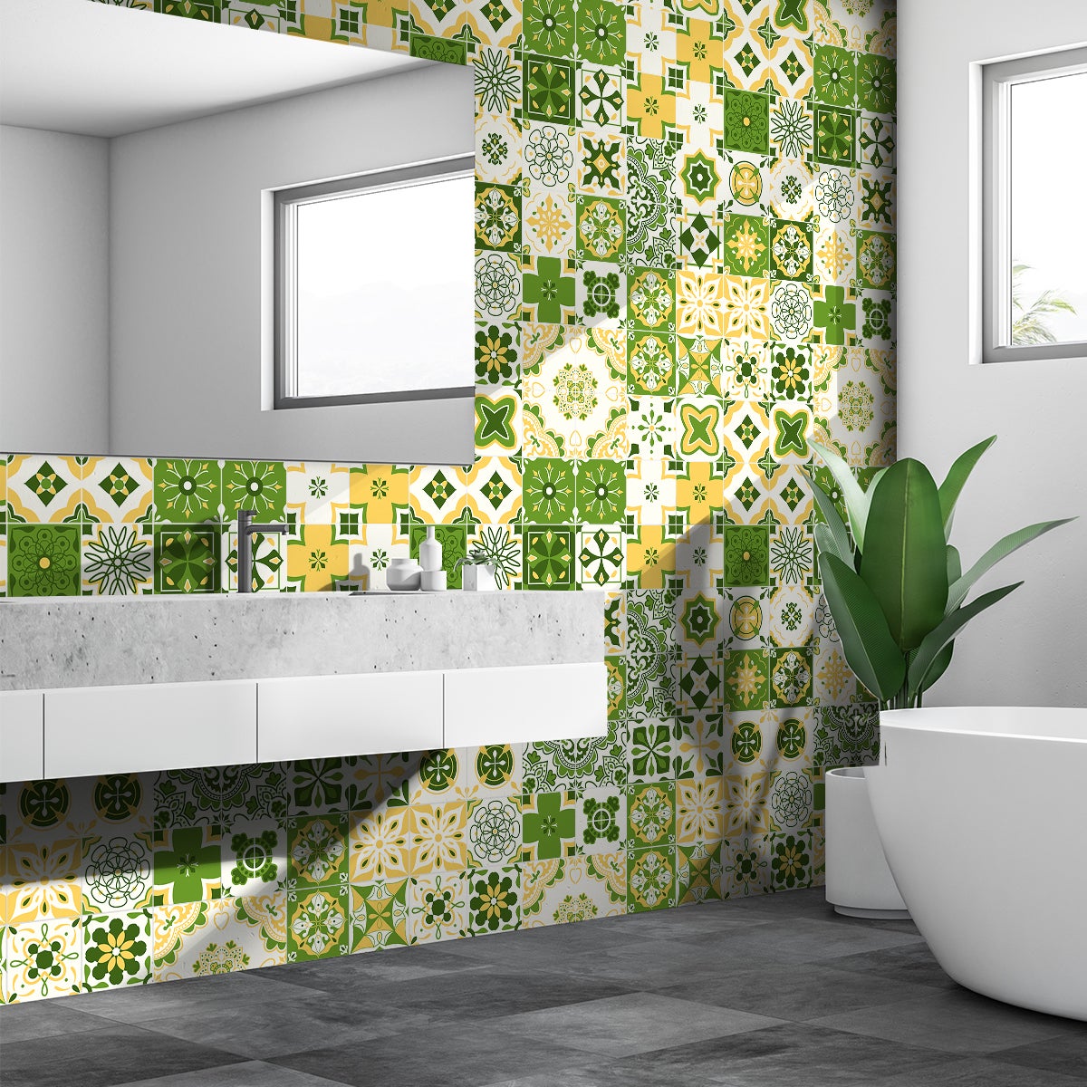 30 vinilos baldosas de cemento azulejos natelia - adhesivo de pared - revestimiento sticker mural decorativo - 30stickers15x15cm