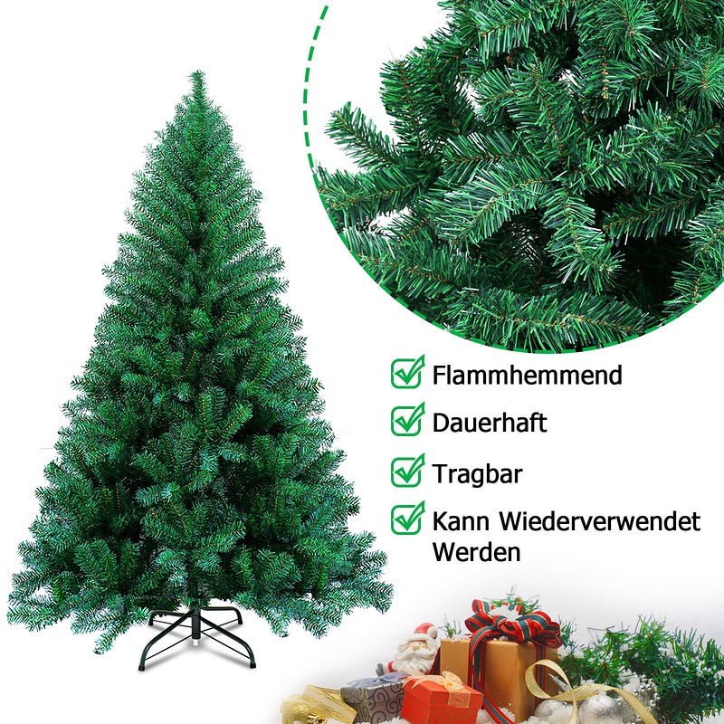 Árbol de Navidad, Árbol de Navidad Artificial para decoración navideña Material de PVC con Pata de Metal 180 cm Verde - 4