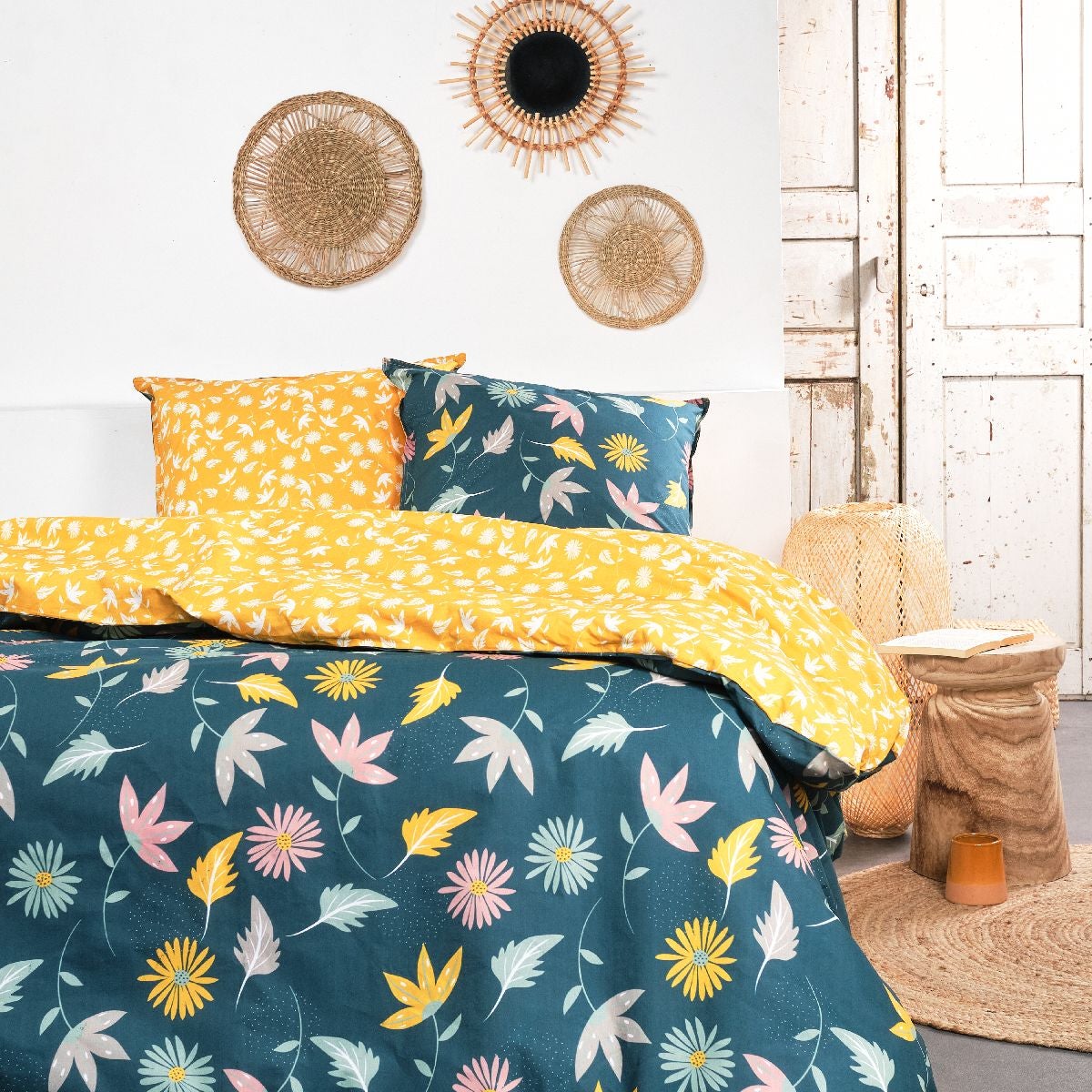Parure De Lit 1 Personne TODAY Sunshine - Housse Couette 140x240 Cm + Taie 63x63 Cm - Coton 100% Certifié Oeko-Tex