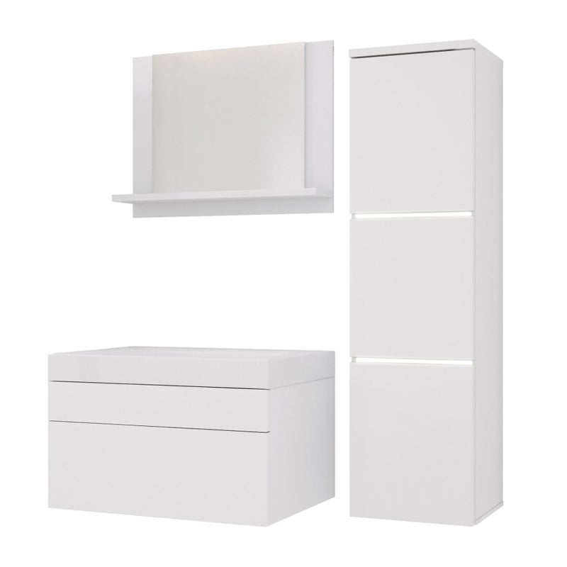 Zestaw mebli łazienkowych, Matowa biel, 90 x 110 cm