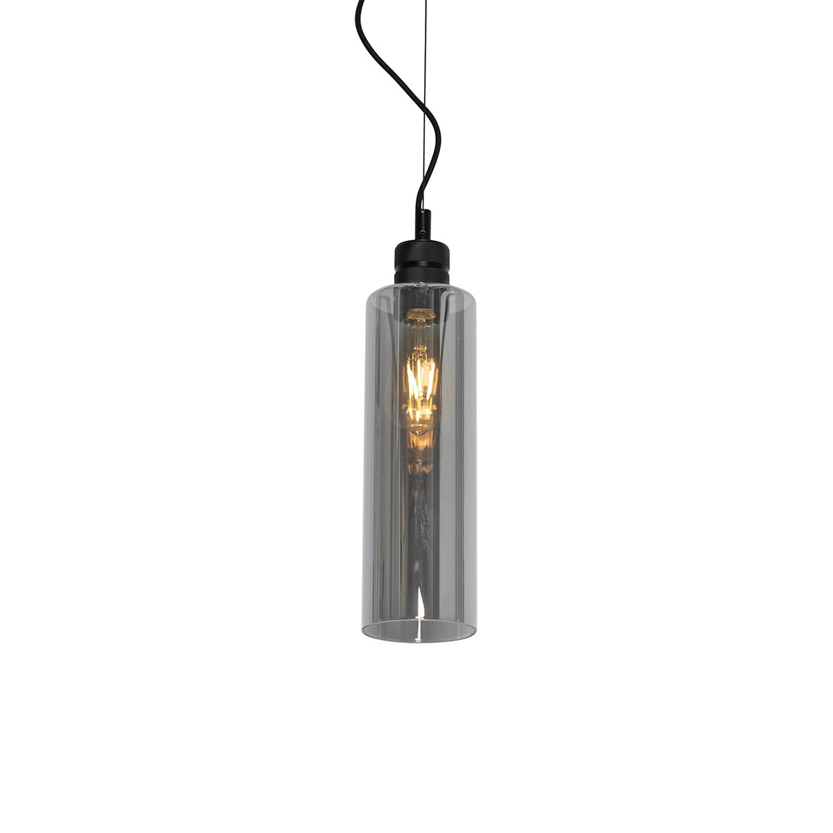 Qazqa nowoczesny lampa wisząca - Stavelot - czarny, max. 40w, kompatybilny z żarówką LED, e27, 12cm oświetlenie wewnętrzne