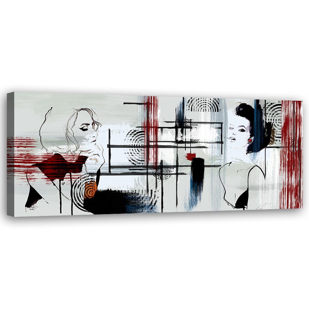 Obraz na płótnie, Dwie kobiety abstrakcja 150x50