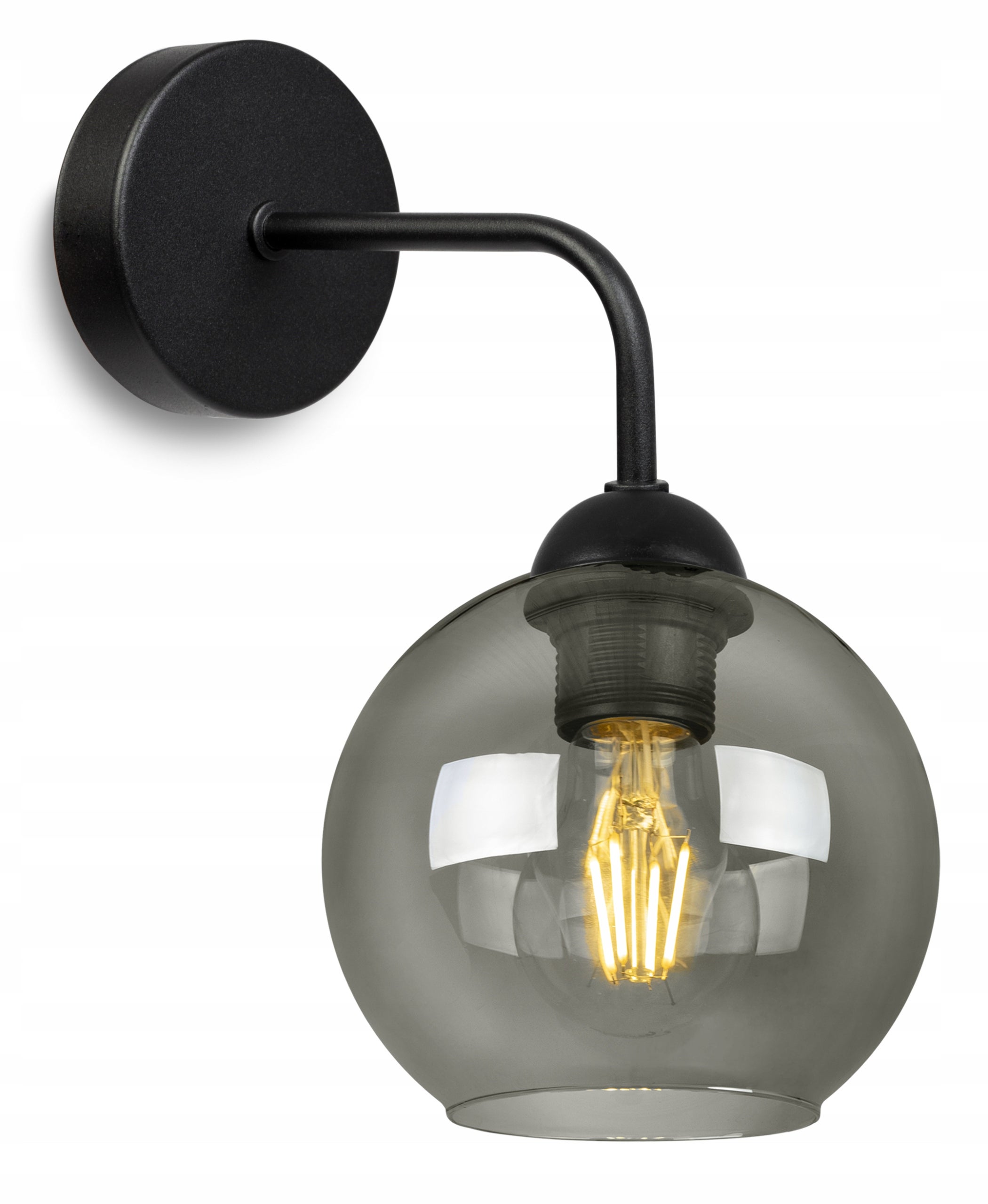 Lampa kinkiet ścienny Haga modern 1xE27 klosz kula grafitowa Light Home LH