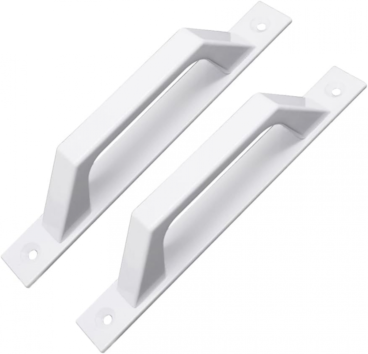 Set de 2 mânere metalice pentru sertare, mâner exterior alb cu șuruburi de montare 2buc