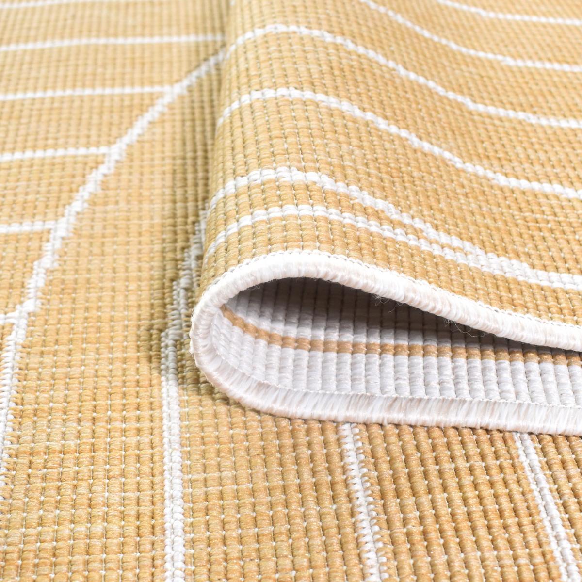 Tapis extérieur, kilim reversible 160x230 LYN2 U REVERSIBLE jaune et crème - 4