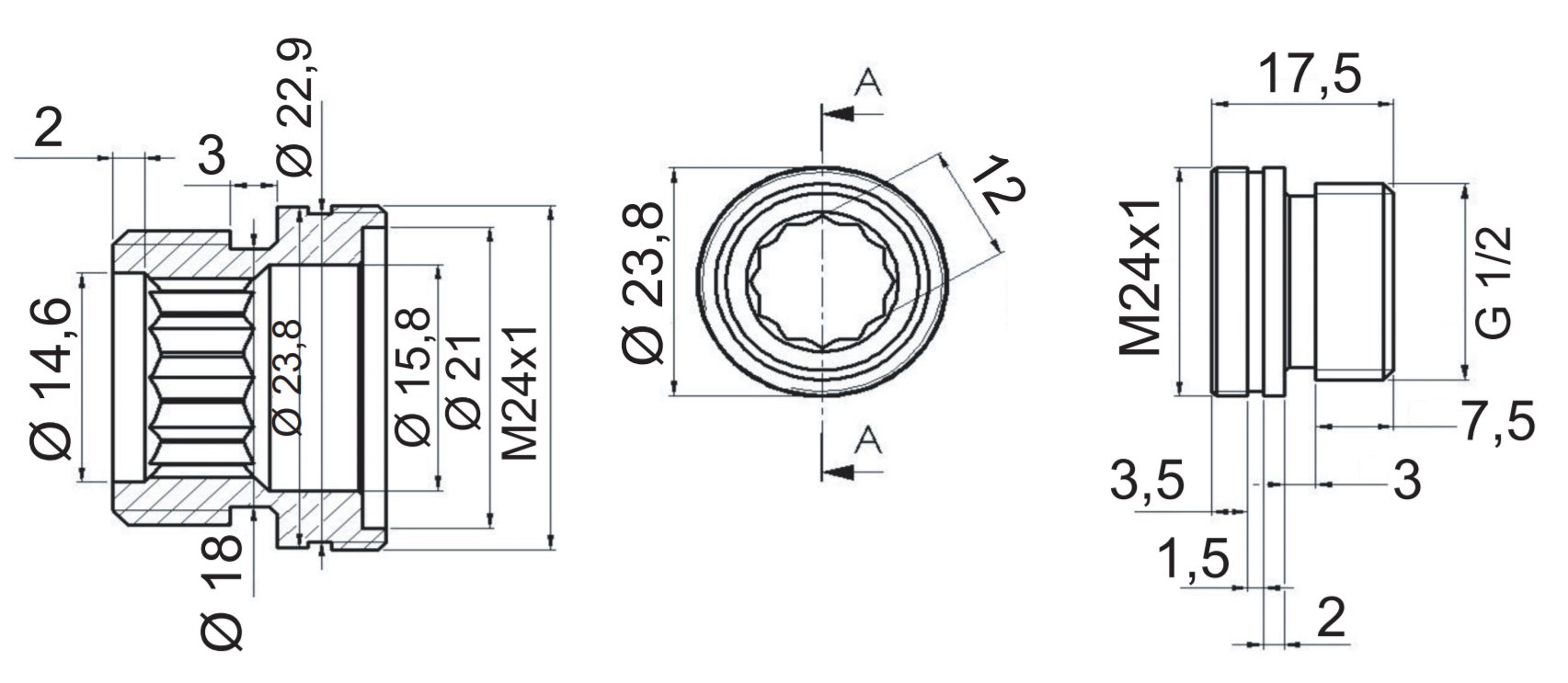 Adattatore Rapido Per Rubinetto Da Giardino – Filetto Maschio 24mm (3/4 BSP) – Ottone, Per Tubo 16mm