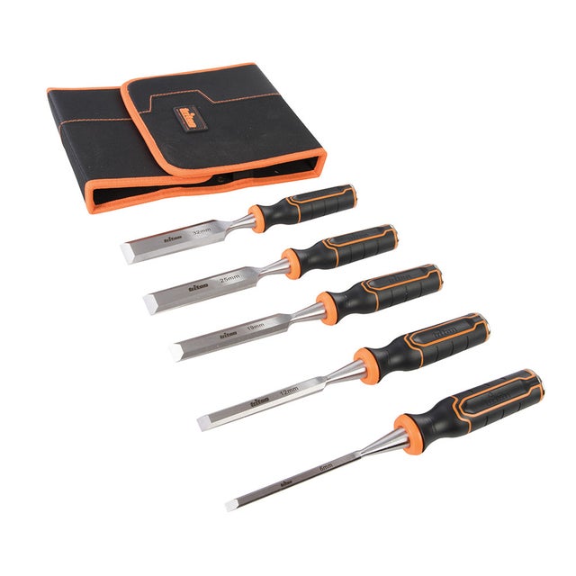 LOT PROFESSIONNEL DE 5 CISEAUX A BOIS TRITON DE 6 13 19 25 ET 32 MM