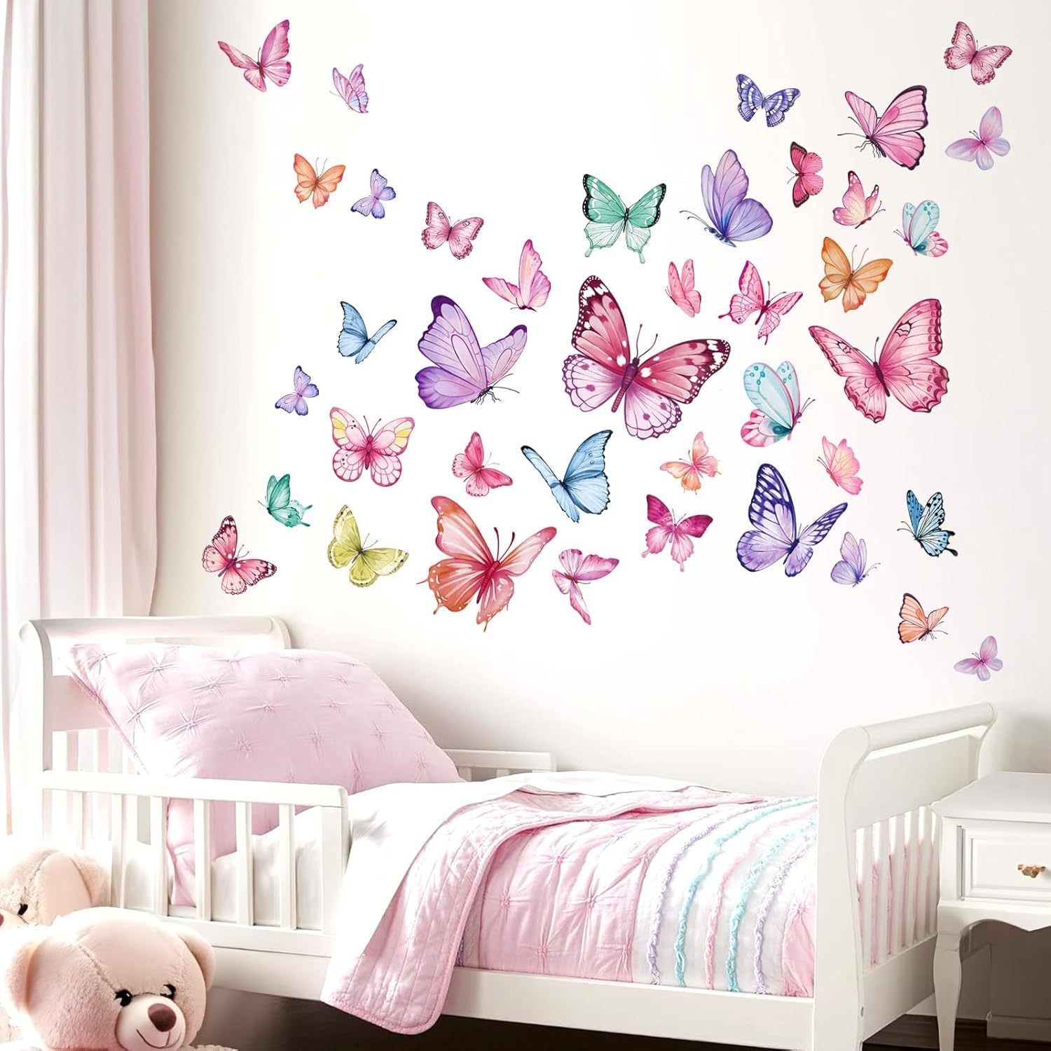 Mariposas 3D Que Vuelan En Tu Pared: Pack De 12 Pegatinas Decorativas Para Habitación De Niñas (Fáciles De Pegar Y Quitar)