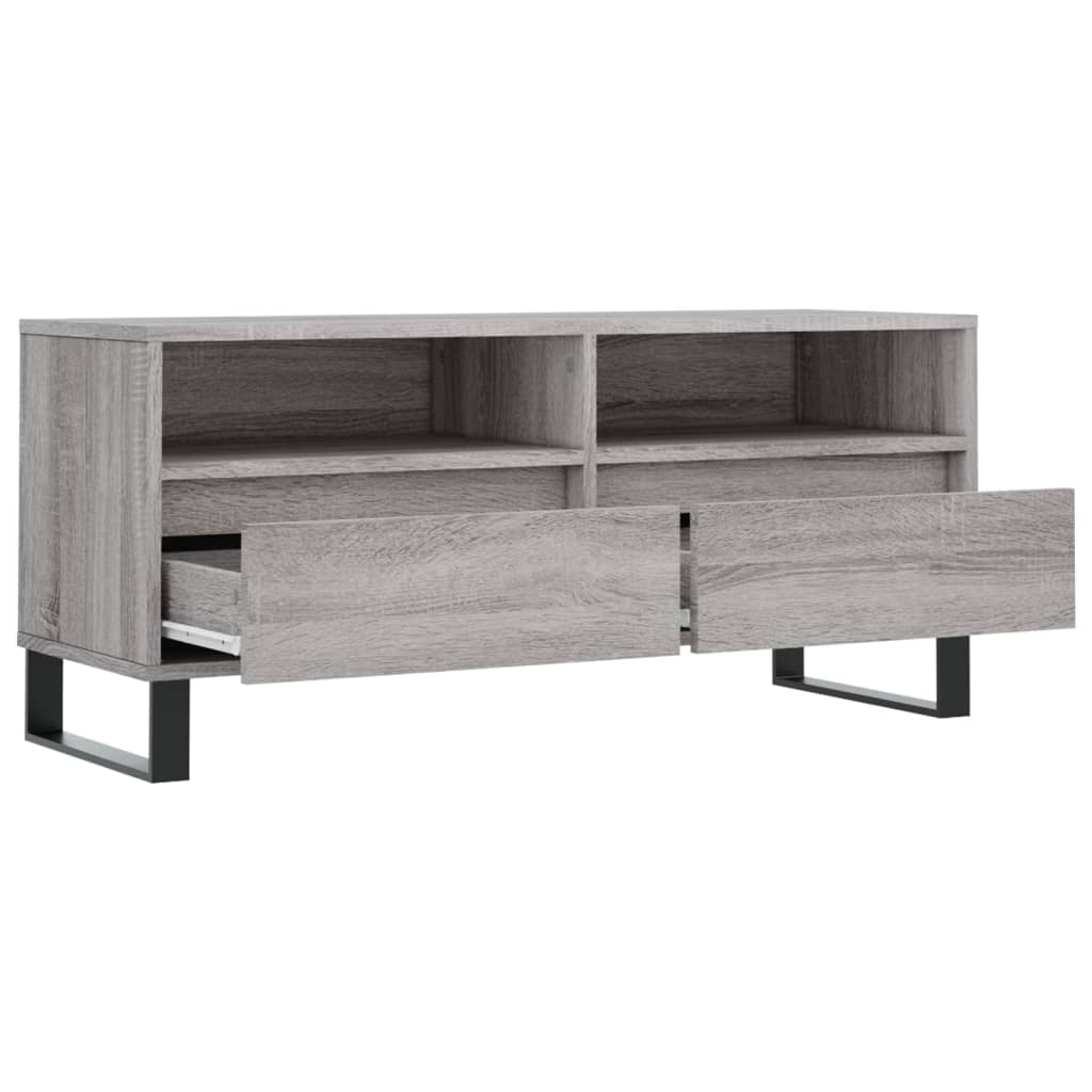 Meuble TV sonoma gris 100x34,5x44,5 bois d'ingénierie - 6