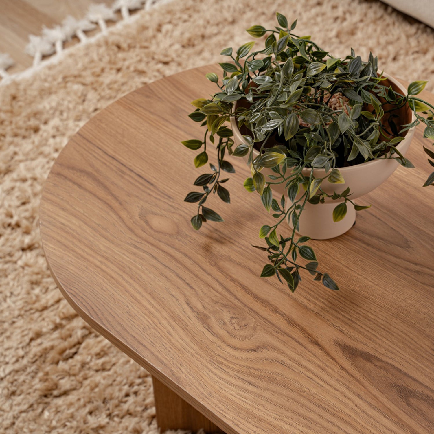 Table basse design ovale bois 120cm RAAV - 5