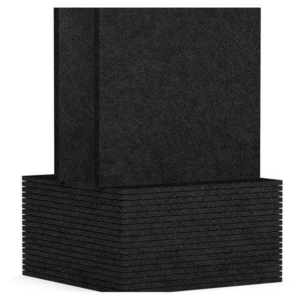 12 samoprzylepnych paneli dźwiękochłonnych, 30 x 30 cm, wymienne i samoprzylepne, izolacja akustyczna przeciw pogłosowi do domowego studia, biura