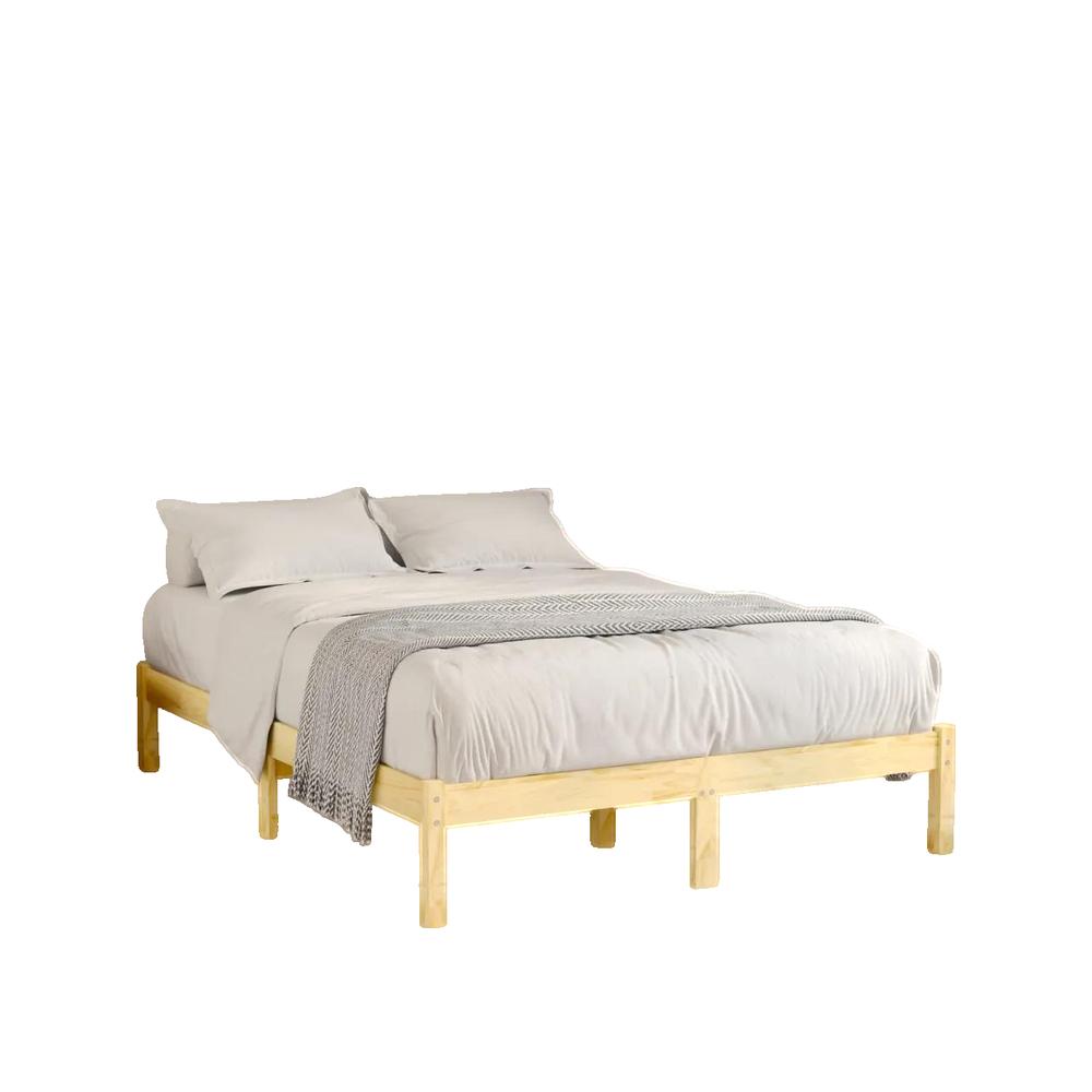 Rama łóżka vidaxl drewno naturalne prosty elegancki design