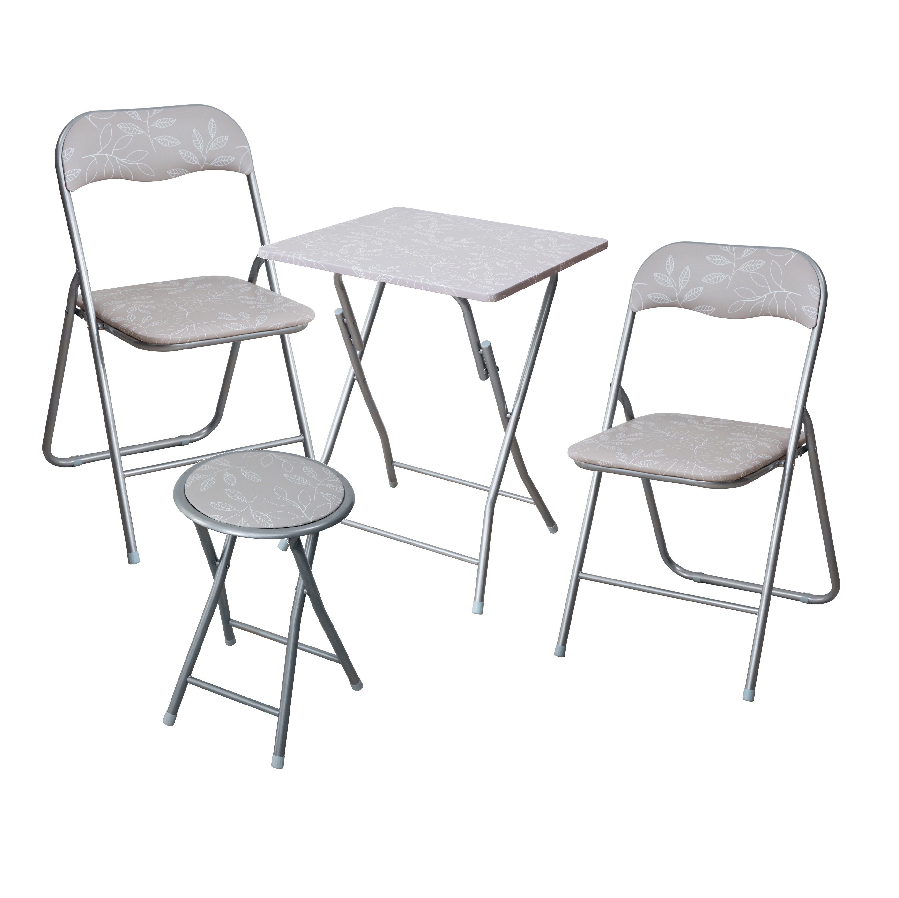 Komplet mebli kempingowych stalowych Flower Grey PATIO dla 3 osób