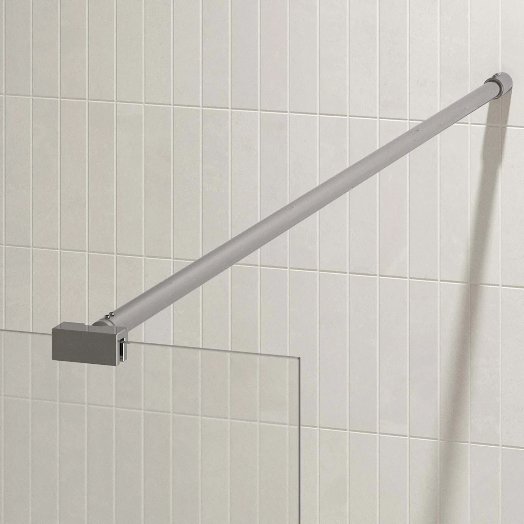 Barre de fixation extensible pour douche a l'italienne - extensible 70 a 100cm - Fixation murale - 4