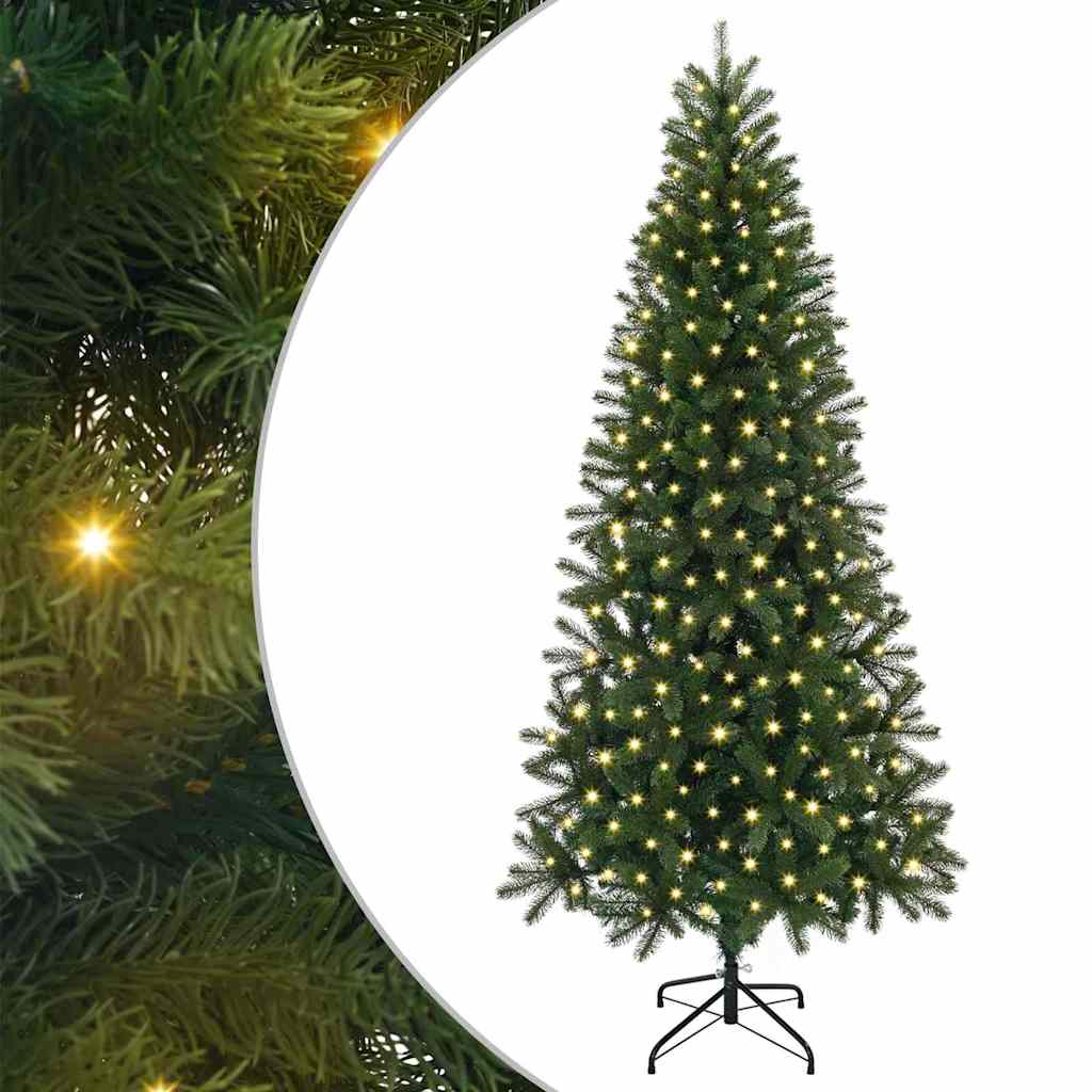 Sztuczna choinka z 300 diodami LED Zielony 240 cm PE i PVC