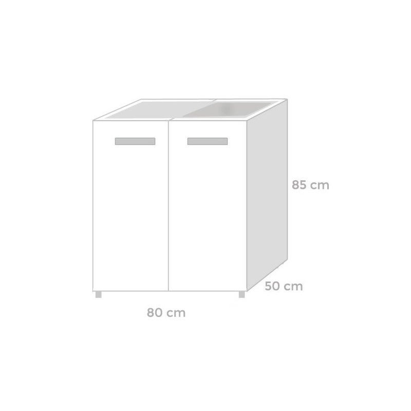 mueble para debajo del fregadero blanco 2 puertas Cm 80x50xH 85 - 2