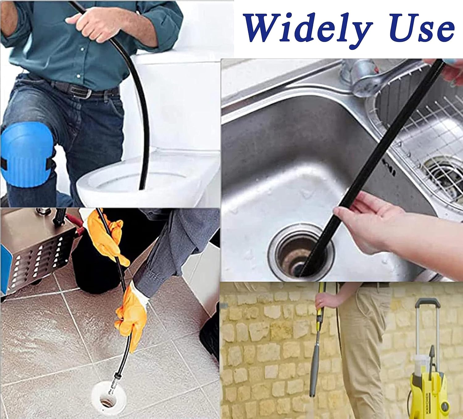 Tuyau Déboucheur Canalisation karcher 20M,180Bar 60℃, furet karcher compatible avec Adaptateurs pour Karcher K2-K7, Lavor, Interpump, Bosch - 4