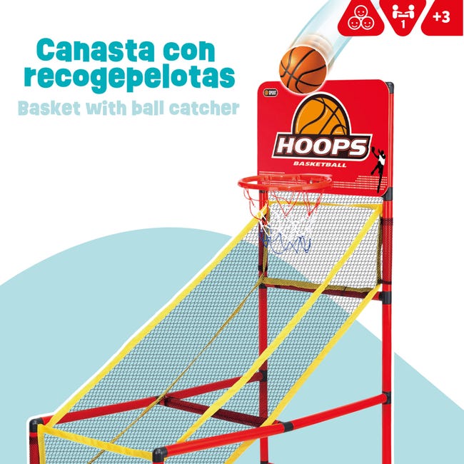 COLORBABY CB Games Canasta de Baloncesto con Marcador electrónico, Estructura metálica de 64 x 100 x 150 cm, Diseño Retorno, Incluye balones, Ideal para Jugar en Interiores Desde 3 años (47999 COLORBABY CB Games Canasta de Baloncesto con Marcador electrónico, Estructura metálica de 64 x 100 x 150 cm, Diseño Retorno, Incluye balones, Ideal para Jugar en Interiores Desde 3 años (47999