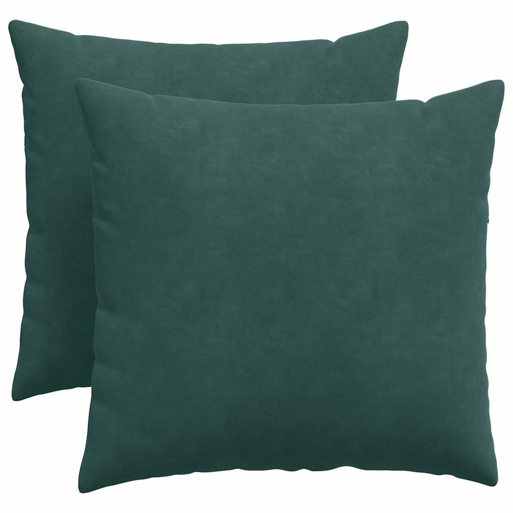 Coussins de canapé 2 pcs Vert foncé 50 x 50 cm vidaXL - 2