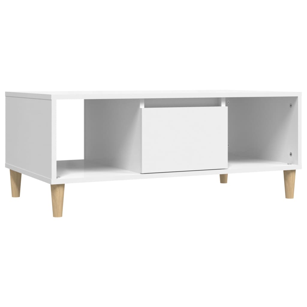 Table Basse [en.casa] Avec Roulettes - MDF Laqué Blanc 53x30x63cm Porte-journaux