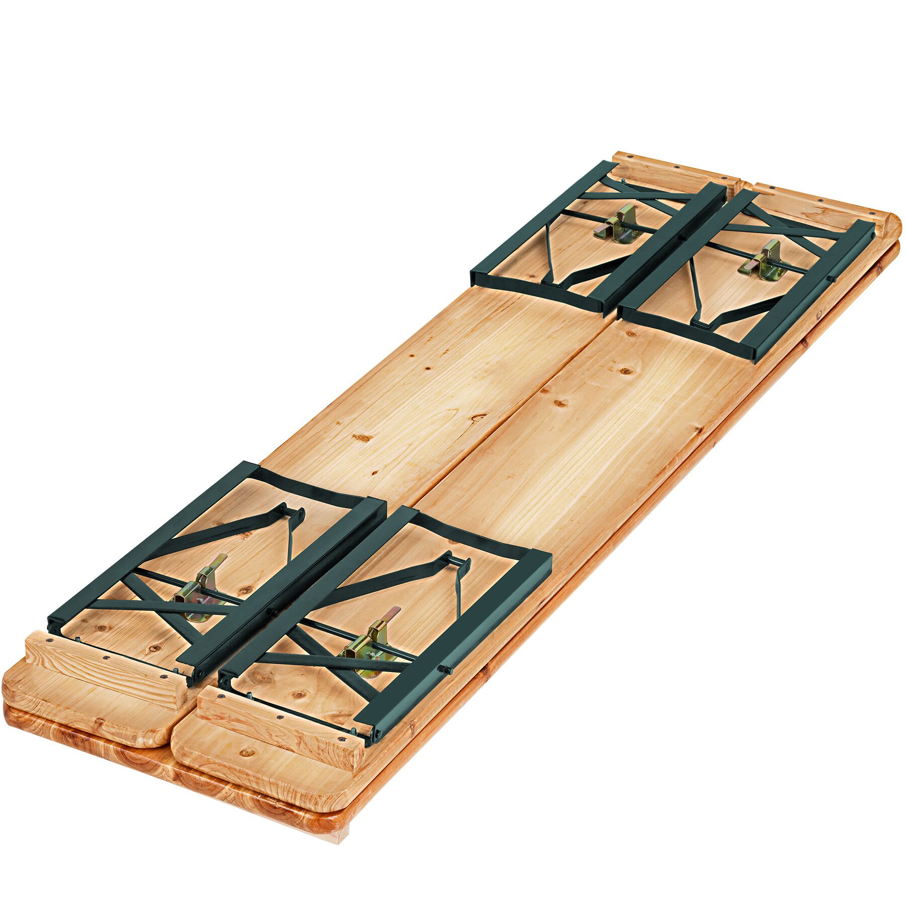 Ensemble de table et bancs en acier et bois 3 pièces pliables pour 8 personnes TECTAKE - 4